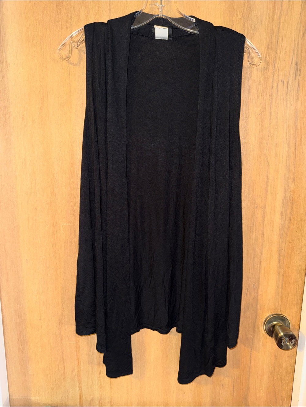 JK LA California Open Front Draped Vest Angled Hemline Medium